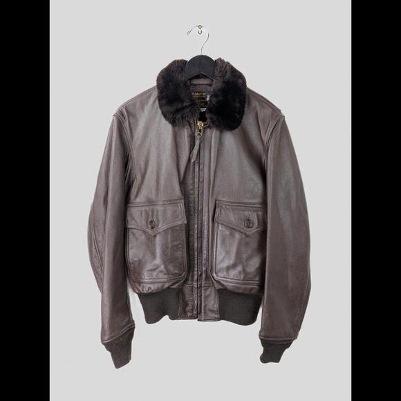 [SOLD] GIBSON & BARNES x US NAVY Men's Sz US 38R G-1 Intermediate Flight Jacket - Picture 7 of 14